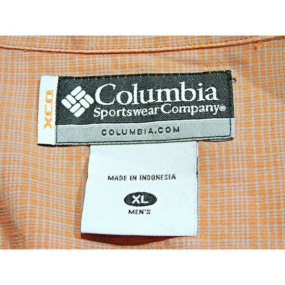 Columbia Mens Brown Rust Short Check Sleeve Collared Button Up Shirt Soft Sz XL - Picture 3 of 11
